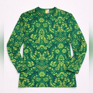 VINTAGE RARE Green Long Sleeve Sweater Knit Medium Large Jantzen Made In USA